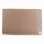 Hermes H Serie Vaux Evercolor Etoupe Bias Stitch Card Case Engraved B — view 4