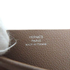 Hermes H Serie Vaux Evercolor Etoupe Bias Stitch Card Case Engraved B — view 9