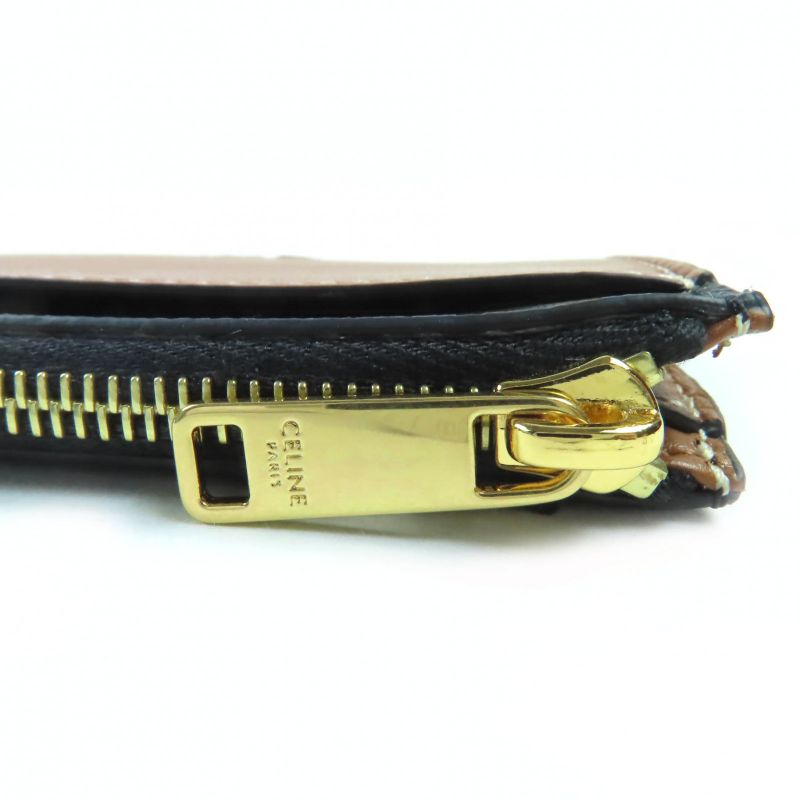 Celine Lamb Skin Triomphe Canvas Fragment Case Pass With Zip Card — view 9