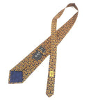 Gucci 100% Silk Cravat Bit Pattern Allover Tie Navy Gold Italymade — view 4