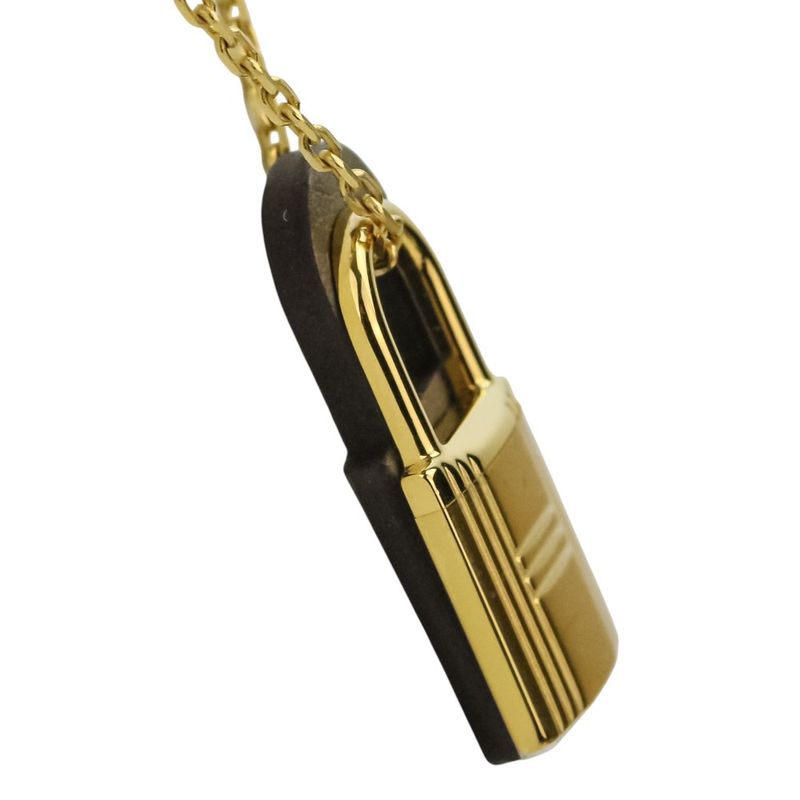 Hermes Eau Kelly Pendant Necklace Etoupe Gold Color — view 4