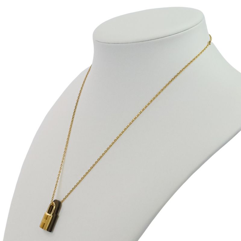Hermes Eau Kelly Pendant Necklace Etoupe Gold Color — view 6