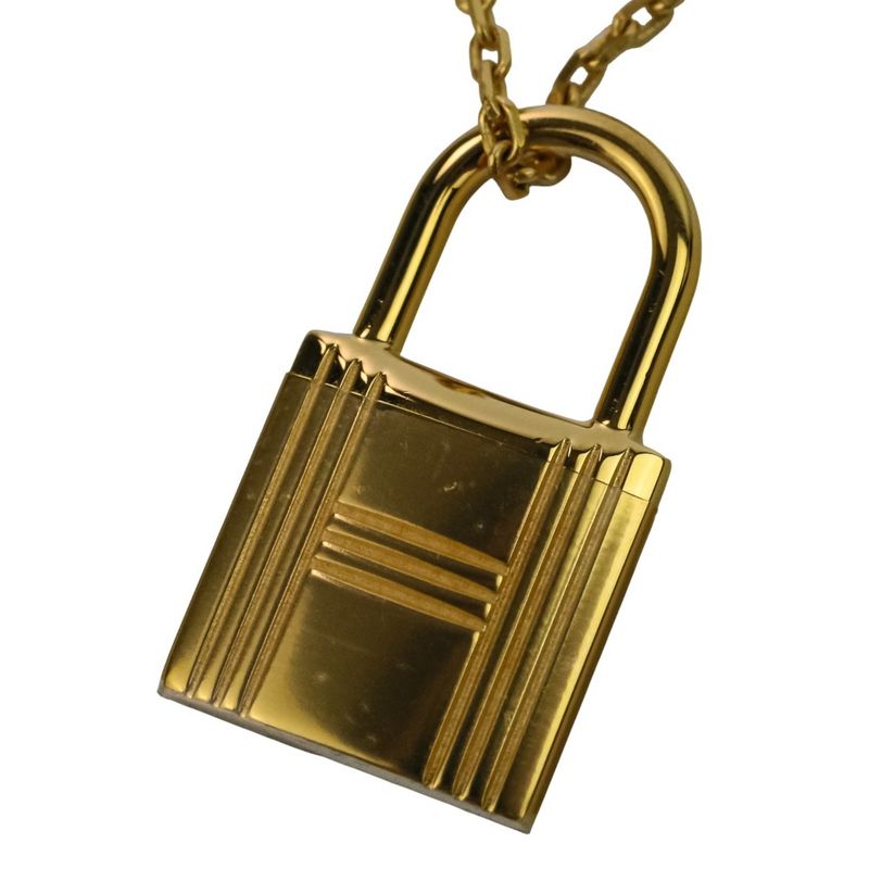Hermes Eau Kelly Pendant Necklace Etoupe Gold Color — view 8