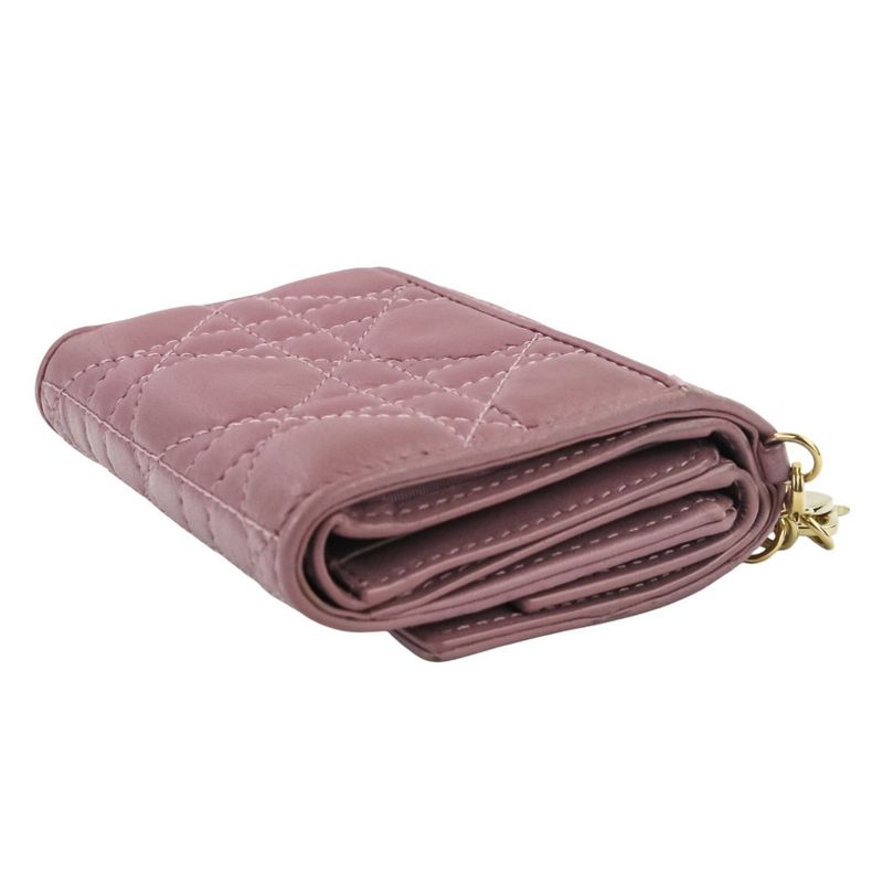Christian Dior Lady Canaje Lotus Wallet Trifold Lavender — view 5