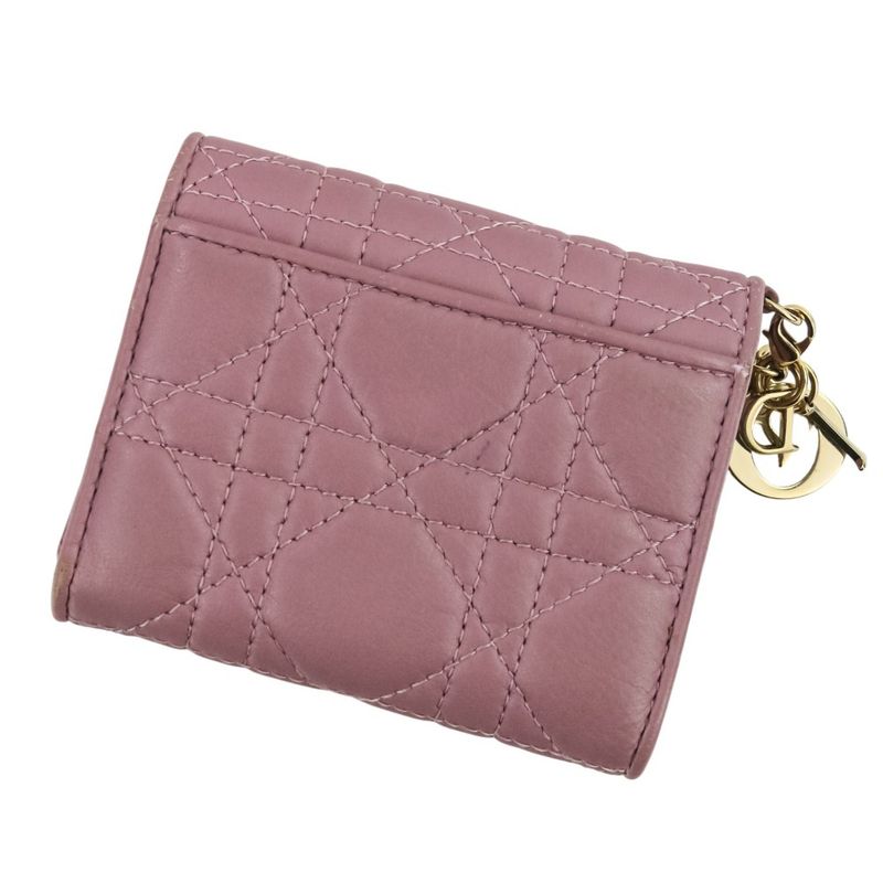 Christian Dior Lady Canaje Lotus Wallet Trifold Lavender — view 2