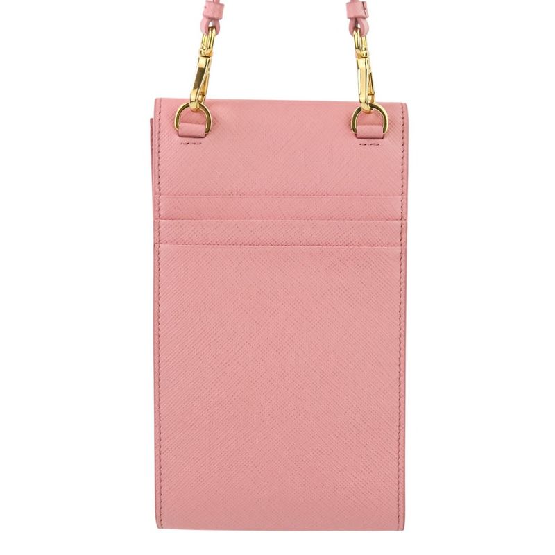 Prada Saffiano Leather Chain Shoulder Bag Pochette 1 Bp050 Pink — view 4