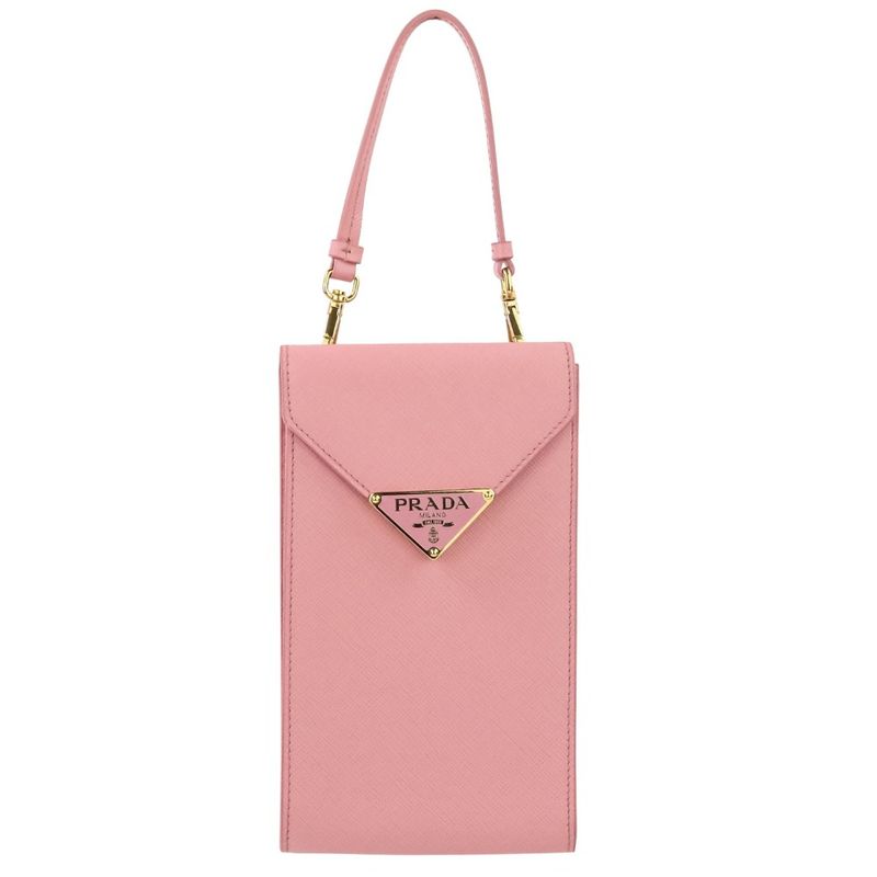 Prada Saffiano Leather Chain Shoulder Bag Pochette 1 Bp050 Pink — view 2