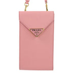 Prada Saffiano Leather Chain Shoulder Bag Pochette 1 Bp050 Pink — view 3