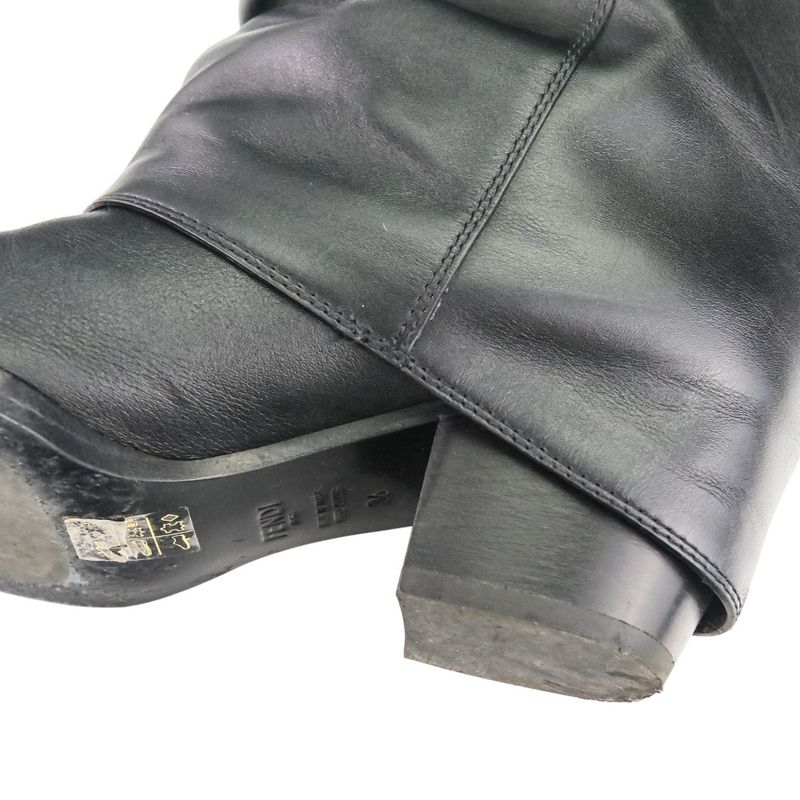 Fendi Current Model Minerva Leather Long Boots 36 8 W8566 — view 7