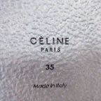Celine Cross Belt Flat Fur Sandals Size 35 Black Red — view 8