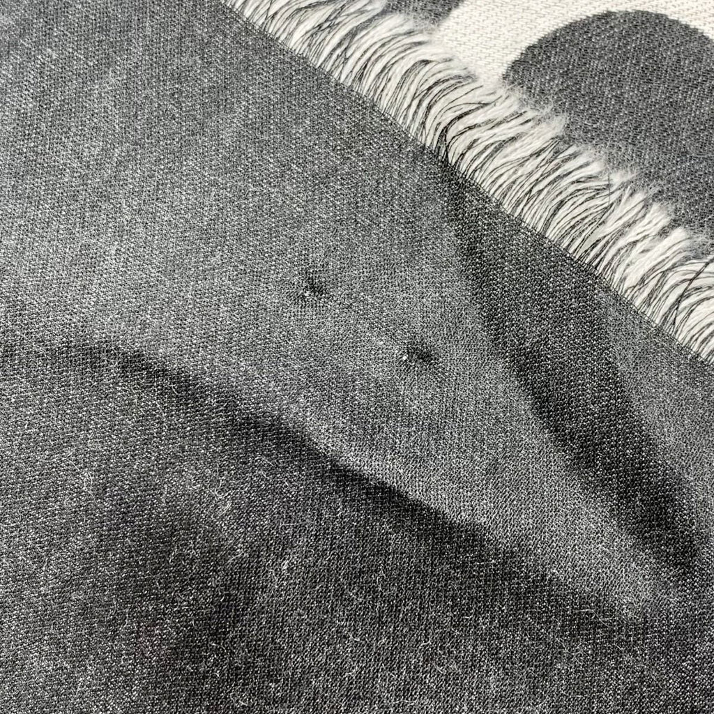 Chanel Coco Large Stole Black Gray — view 9