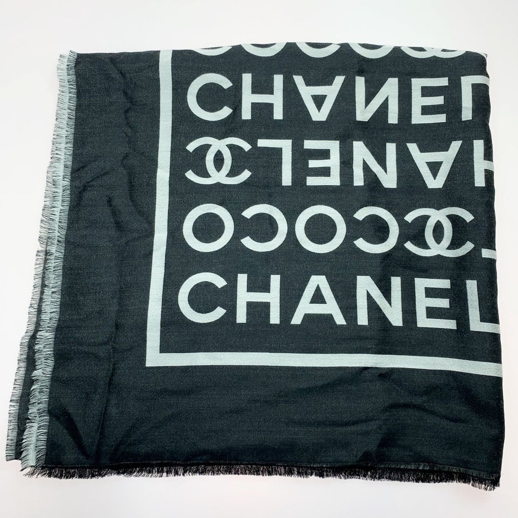 Chanel Coco Large Stole Black Gray — view 3