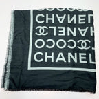 Chanel Coco Large Stole Black Gray — view 3