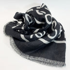 Chanel Coco Large Stole Black Gray — view 2