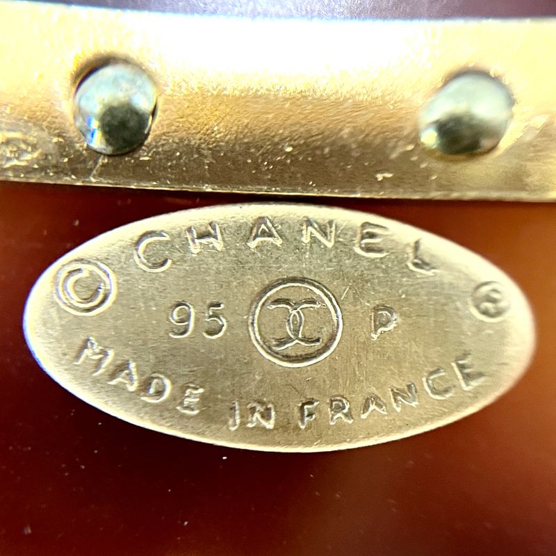 Chanel Brooch 95 P Coco Mark Clover Gold Vintage — view 5
