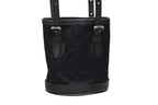 Louis Vuitton Monogram Satin Little Bucket Handbag Leather Black Silver — view 3