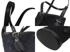 Louis Vuitton Monogram Satin Little Bucket Handbag Leather Black Silver — view 5