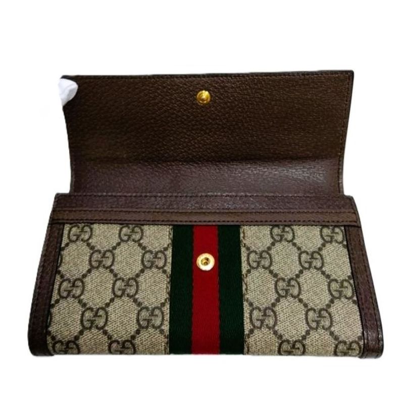 Gucci GG Continental Wallet Long Supreme Canvas Calf Leather — view 5