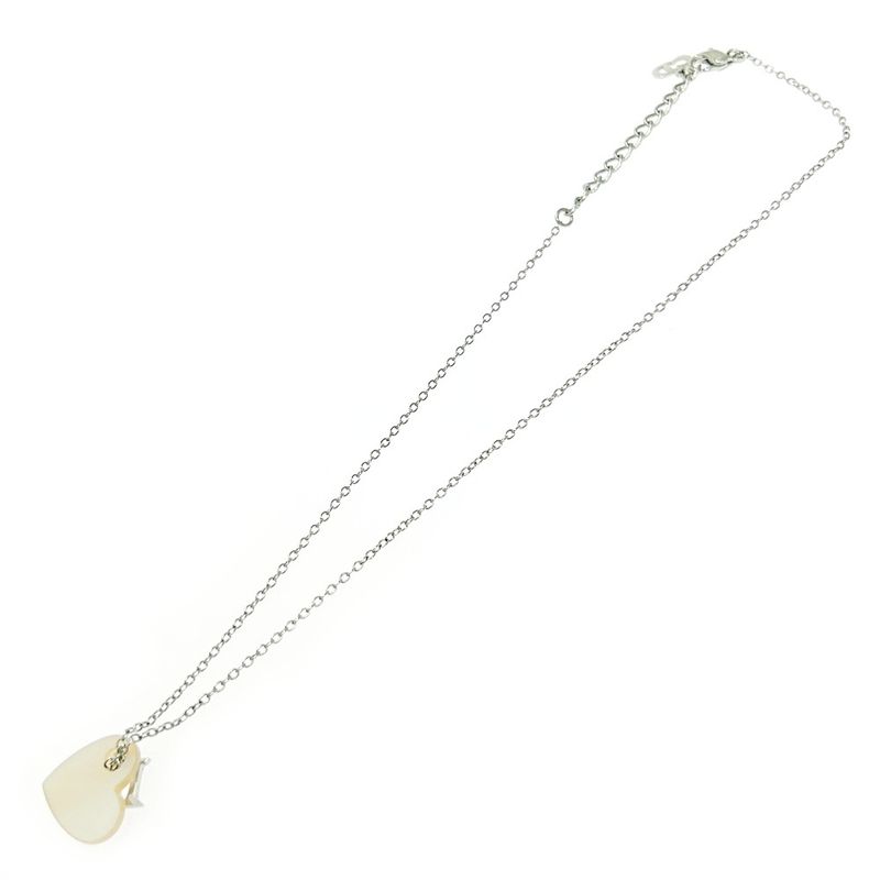 Christian Dior Shell D Logo Heart Necklace Silver — view 6