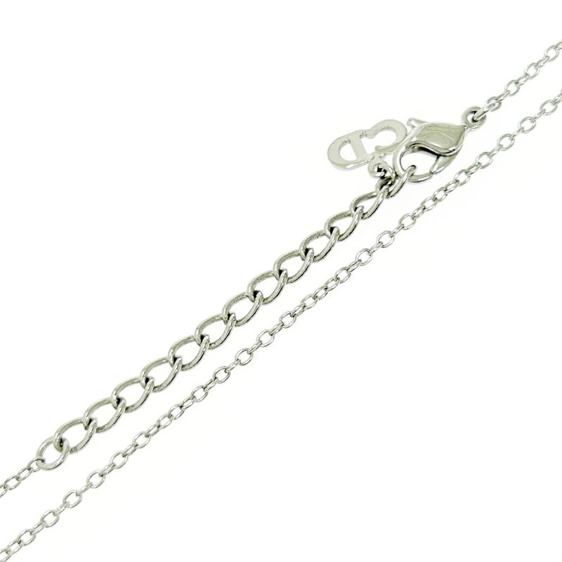 Christian Dior Shell D Logo Heart Necklace Silver — view 7