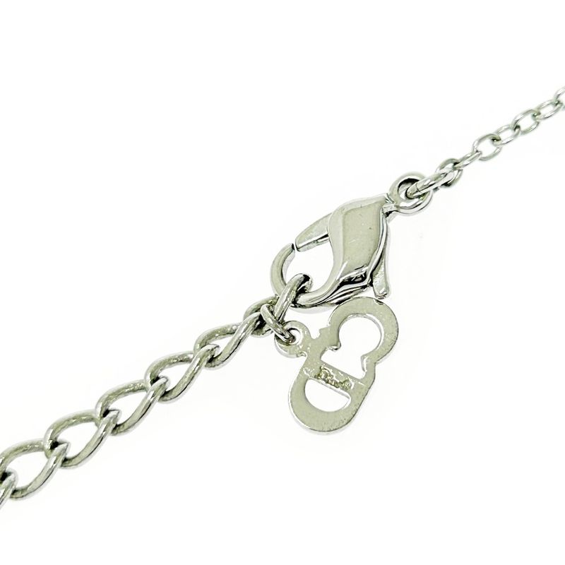 Christian Dior Shell D Logo Heart Necklace Silver — view 8