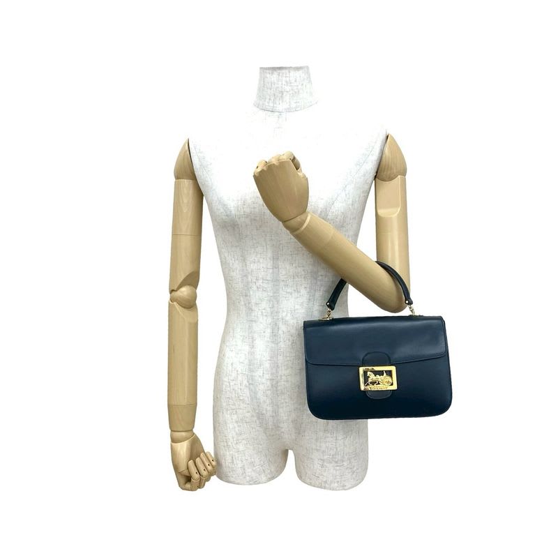 Celine Vintage Circle Logo Carriage Hardware Calf Leather — view 3