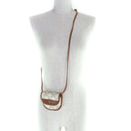 Celine Triomphe Leather Coin Case With Logo Strap Purse Wallet White — view 6