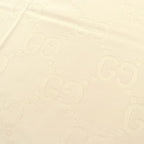 Gucci Wool Silk GG Jacquard Fringe Large Shawl Blanket Light Beige 135 — view 3