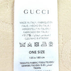 Gucci Wool Silk GG Jacquard Fringe Large Shawl Blanket Light Beige 135 — view 7