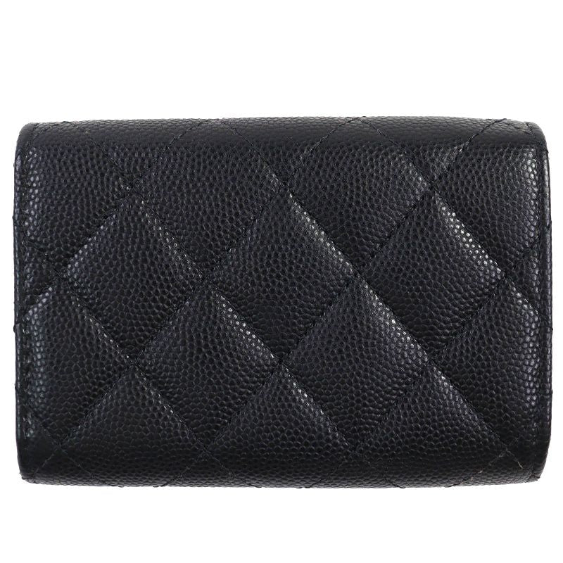 Chanel Ap4173 Caviar Leather Coco Mark Quilted Small Flap Wallet Trifold — view 3