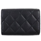 Chanel Ap4173 Caviar Leather Coco Mark Quilted Small Flap Wallet Trifold — view 3