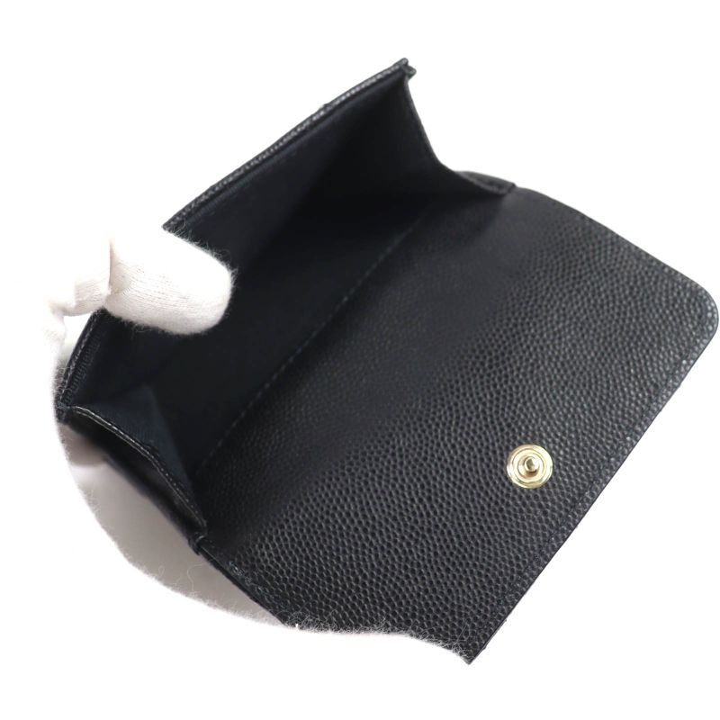 Chanel Ap4173 Caviar Leather Coco Mark Quilted Small Flap Wallet Trifold — view 8