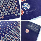 Hermes Pocket Chief Scarf Pochette Twill Carre Dice Navy — view 3