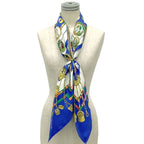 Hermes Carre 90 Petite Main Seamstress Sewing Tools Blue Scarf — view 2