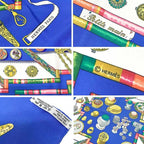 Hermes Carre 90 Petite Main Seamstress Sewing Tools Blue Scarf — view 3