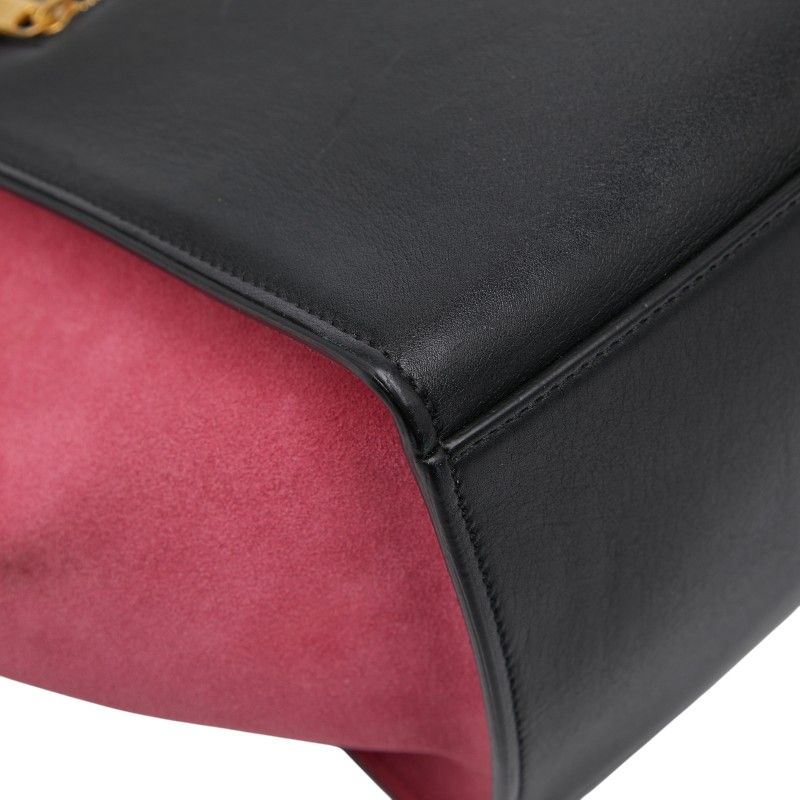 Celine Trapeze Small Tricolor Shoulder Bag 2-Way Black Multicolor — view 7
