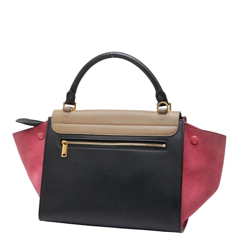 Celine Trapeze Small Tricolor Shoulder Bag 2-Way Black Multicolor — view 2