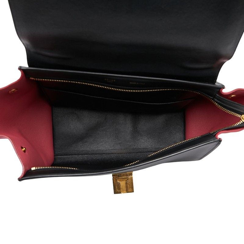 Celine Trapeze Small Tricolor Shoulder Bag 2-Way Black Multicolor — view 9
