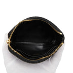 Celine CC Charm Quilted Coin Case Card Black Leather — view 8