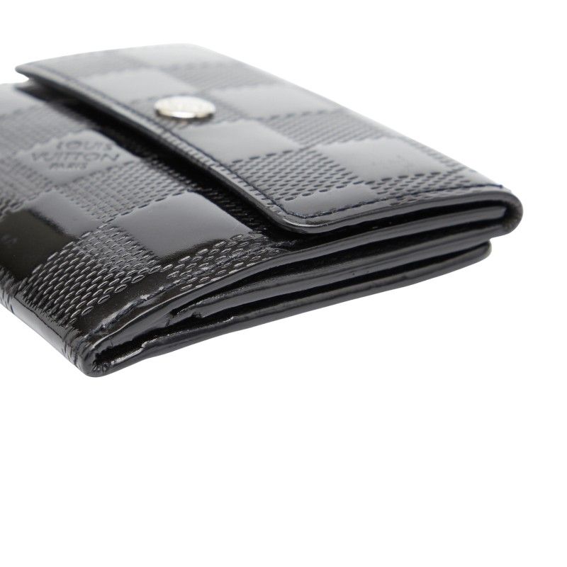 Louis Vuitton Damier Vernis Lladro Coin Case Card Black Patent — view 5