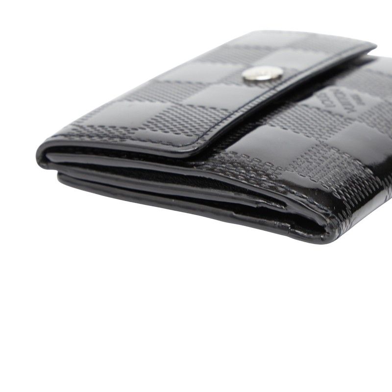 Louis Vuitton Damier Vernis Lladro Coin Case Card Black Patent — view 6