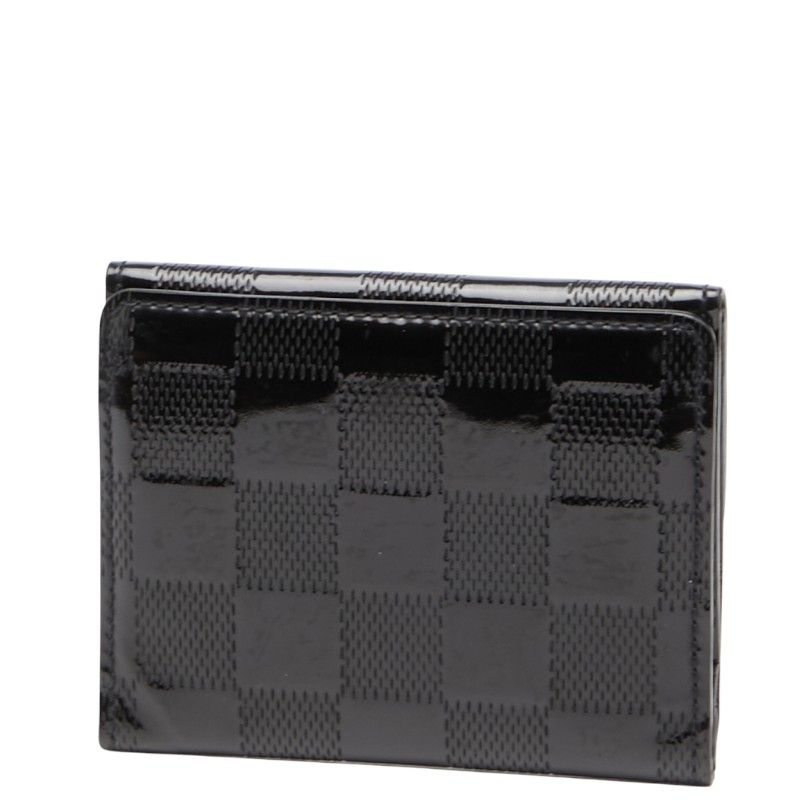 Louis Vuitton Damier Vernis Lladro Coin Case Card Black Patent — view 3