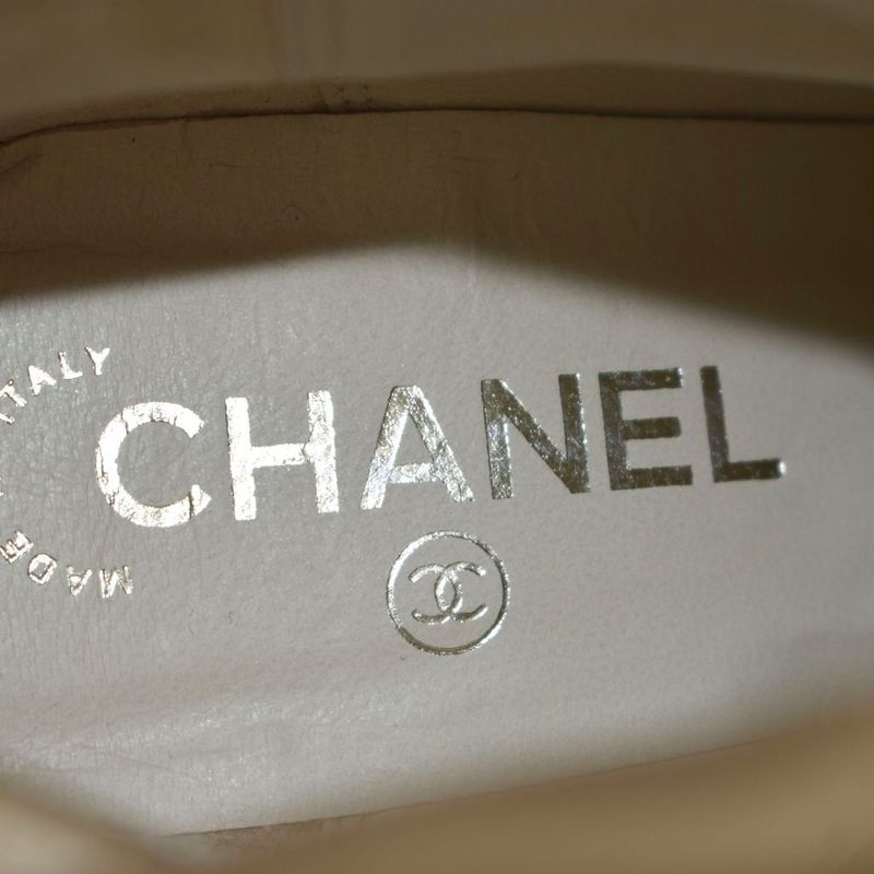 Chanel Long Boots Suede Coco Mark 36 Ivory aa — view 7