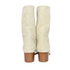 Chanel Long Boots Suede Coco Mark 36 Ivory aa — view 3