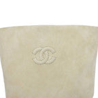 Chanel Long Boots Suede Coco Mark 36 Ivory aa — view 6