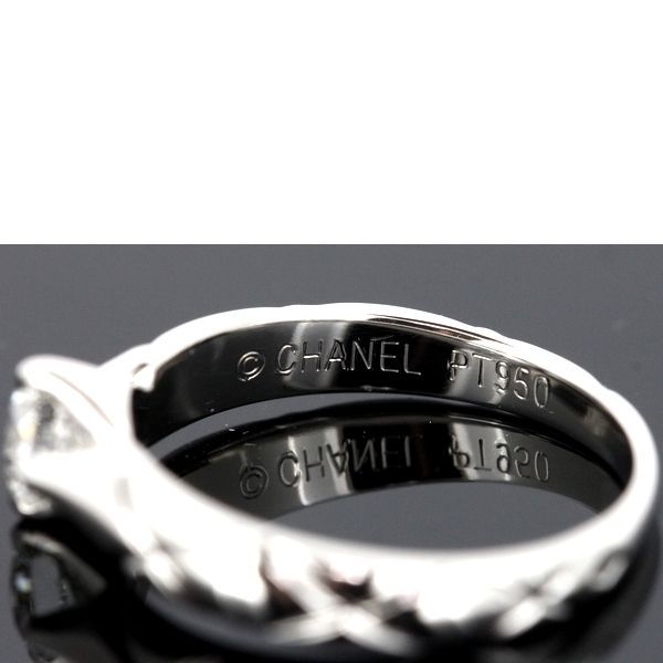 Chanel Quilted Diamond 030 CT F-Vvs 2 Ring Pt950 47 — view 4