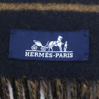 Hermes Sangrur Abukul 100% Cashmere Jacquard Large Shawl Scarf With Fringe — view 6