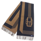 Hermes Sangrur Abukul 100% Cashmere Jacquard Large Shawl Scarf With Fringe — view 4