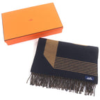 Hermes Sangrur Abukul 100% Cashmere Jacquard Large Shawl Scarf With Fringe — view 2