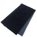 Hermes 100% Silk Logo Quilted Padded Large Shawl Scarf Navy — view 2